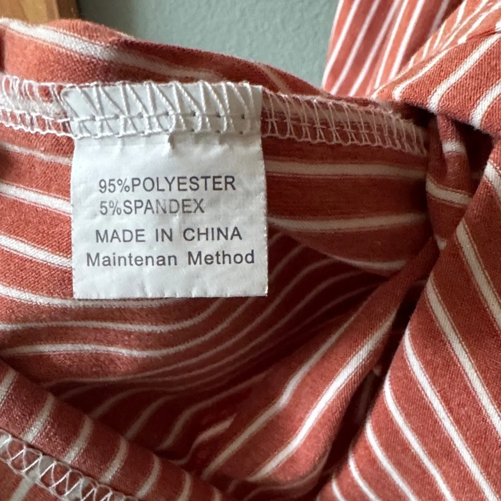 Merokeety Rust Striped Midi Dress - Picture 3 of 9